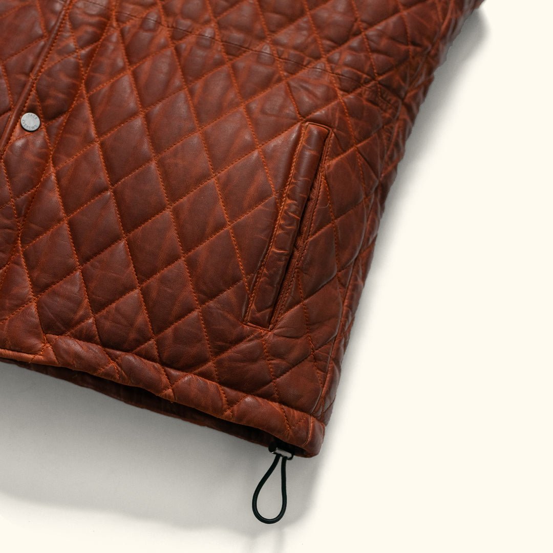 Highlands Quilted Leather Vest in Whiskey Brown, view 6