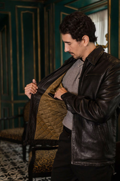 Glenwood Leather Driving Jacket | Vintage Black