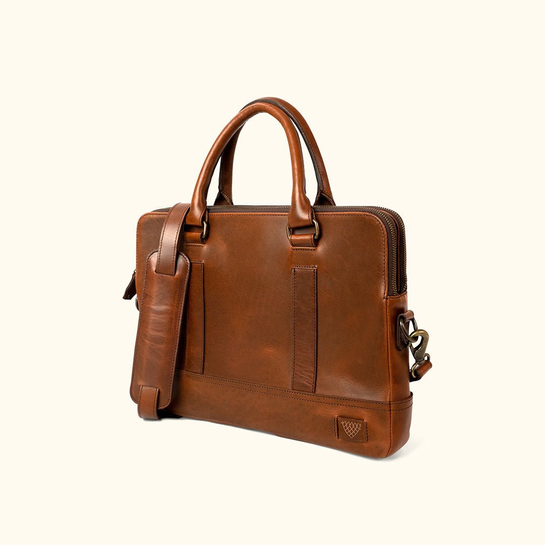 Jefferson Leather Attaché in Elderwood brown
