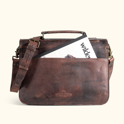 Roosevelt Leather Briefcase | Dark Oak