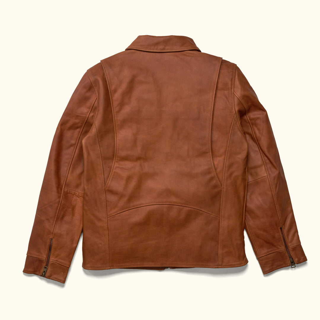 Rear - Back of Legacy Brown Whiskey Leather Jacket
