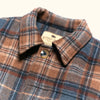 Wool Coat - Detail of Collar - Brown Plaid