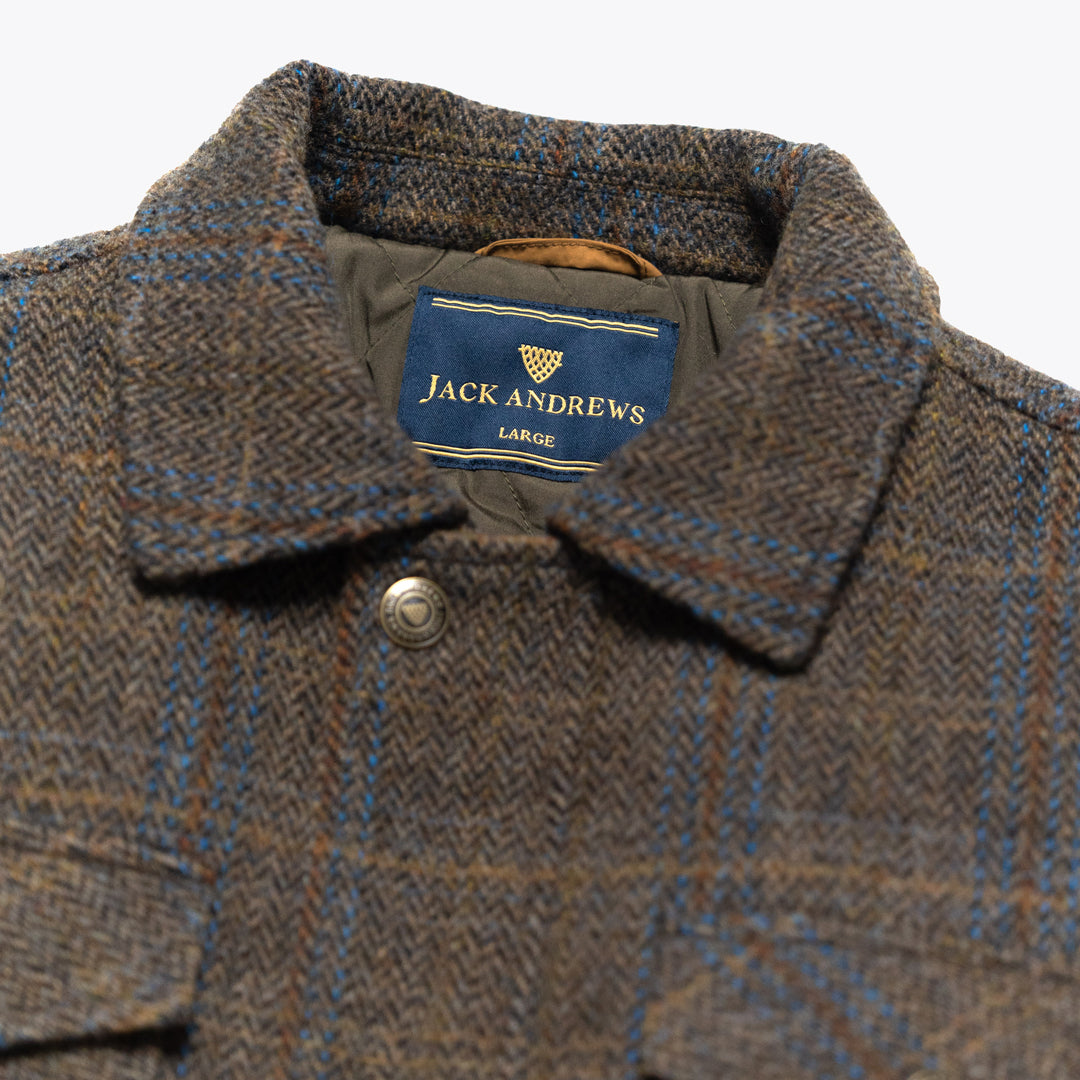 Aberdeen Wool Jacket in Thistle Bark Plaid, view 8