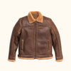 Shearling Leather Bomber Jacket | Grizzly Brown