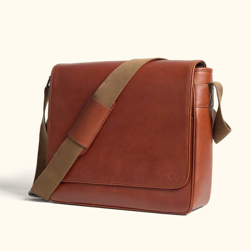 brown leather messenger backpack american leather Men's Leather Satchel Messenger Bag