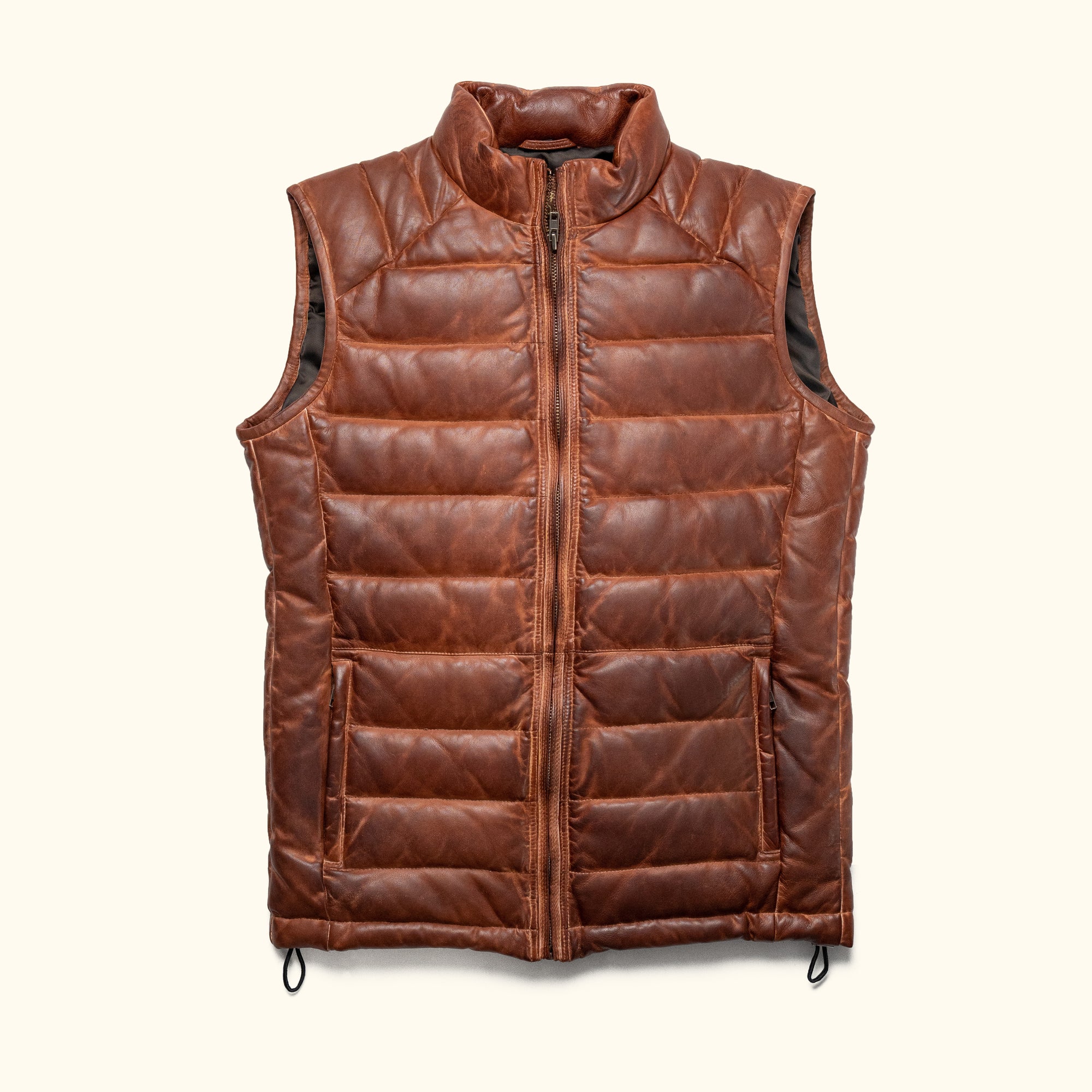 Bridger Leather Down Vest | Light Brown - S