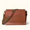 Roosevelt Buffalo Leather Satchel Messenger Bag - Large | Amber Brown