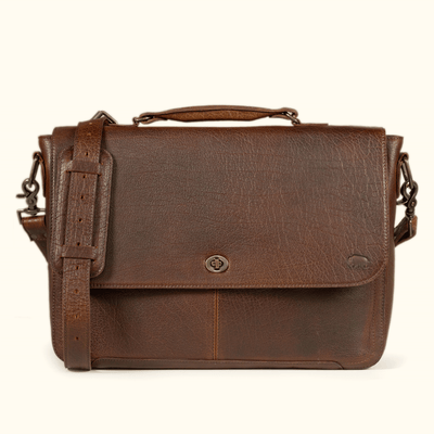 Limited Edition Roosevelt Leather Laptop Messenger Bag | Buffalo Grain