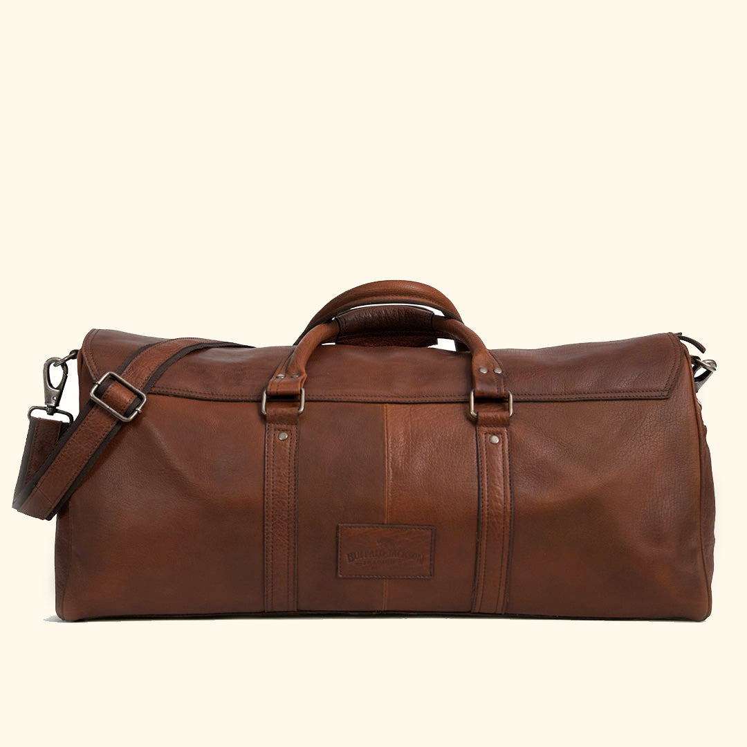 Rear - Buffalo Jackson Carry Handles and Full Grain Vintage Rugged Duffle Bag