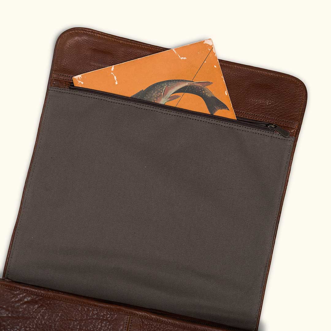Interior Flap Opening - Leather Messenger Bag