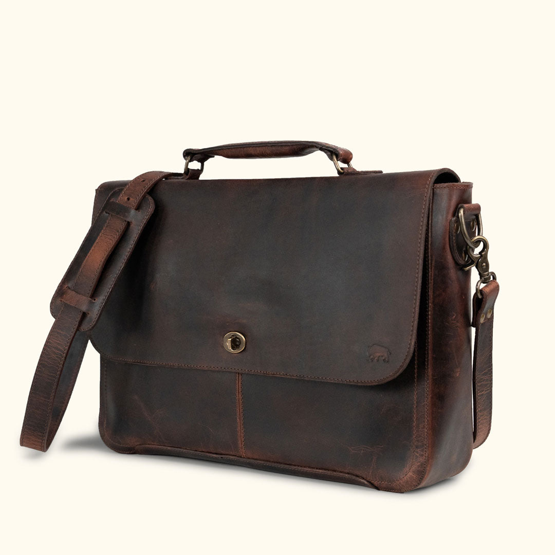 Gray leather messenger bag best sale