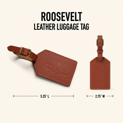 Brown Leather Luggage Tag - Luggage Label | Buffalo Jackson