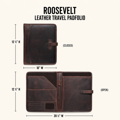 Roosevelt Leather Travel Padfolio | Dark Oak
