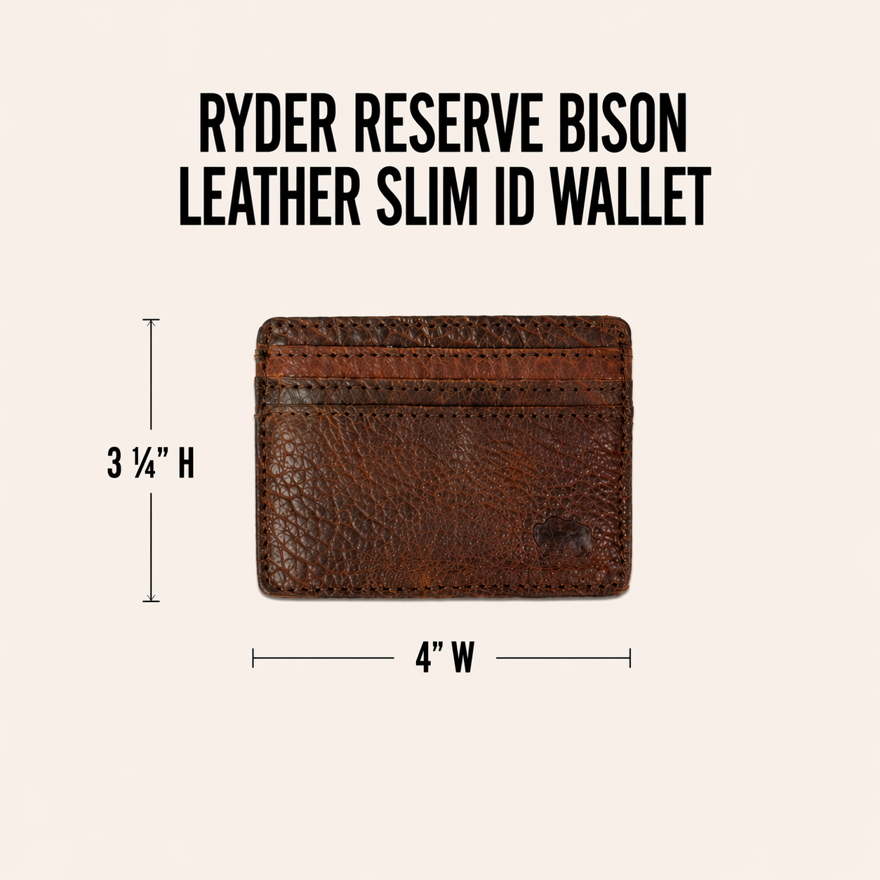 Ryder Reserve Bison Leather Slim ID Wallet | Brown