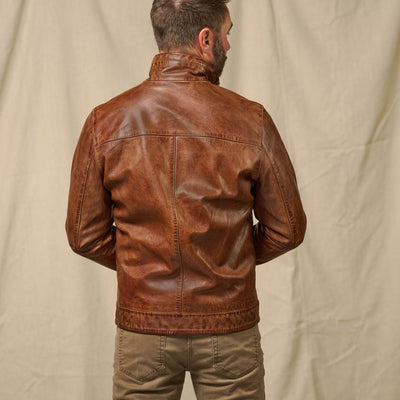 Back of Brown Sedona Leather Jacket