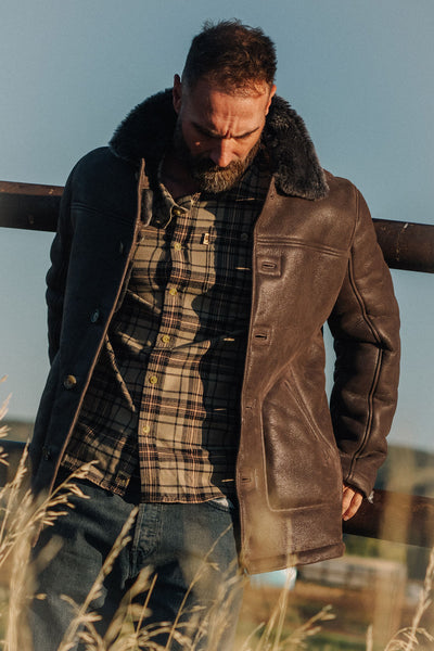 Durango Shearling Barn Coat | Espresso Brown