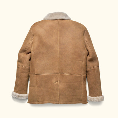 Back - Shearling Leather Jacket in Sandstone