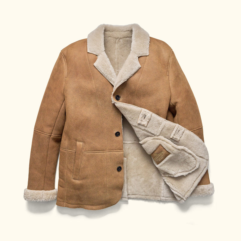 Men's Wool Sheepskin Coat - in Shearling