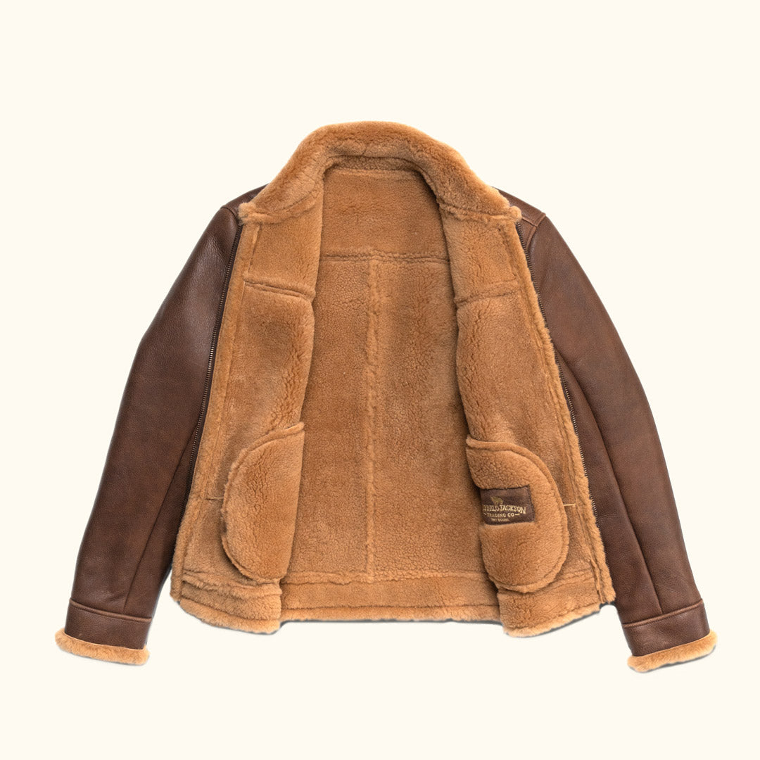 Fleece lined leather bomber jacket best sale