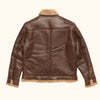 Back - Genuine Leather Shearling Jacket - Brown