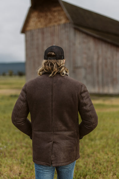 Big Sky Shearling Leather Blazer | Espresso Brown