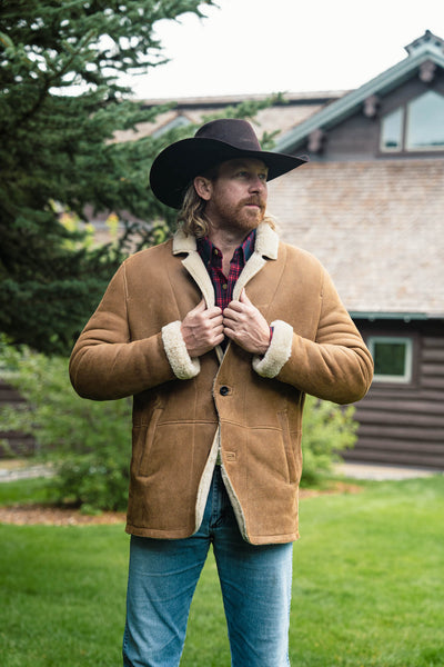 Big Sky Shearling Leather Blazer | Sandstone Brown