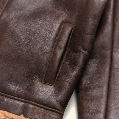 Brown Shearling - WW2 Style Pockets Hand Warmer