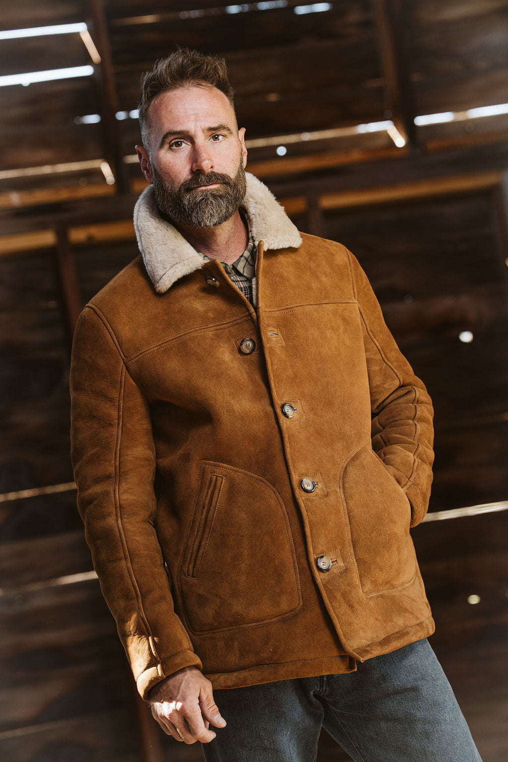 Durango Shearling Barn Coat | Saddle Tan