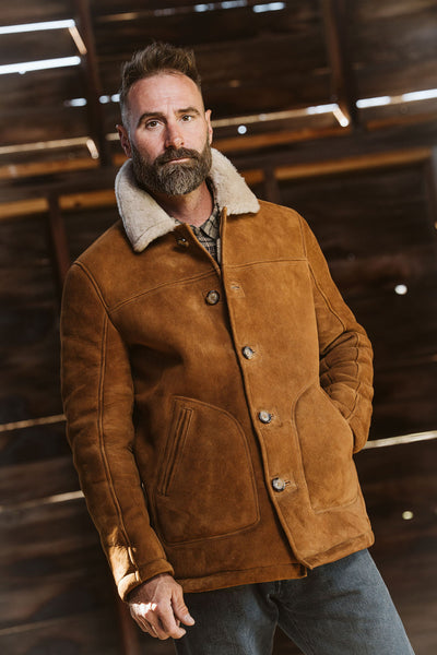 Durango Shearling Barn Coat | Saddle Tan