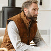 Jackson Suede Leather Down Vest | Carmel