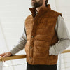 Jackson Suede Leather Down Vest | Caramel