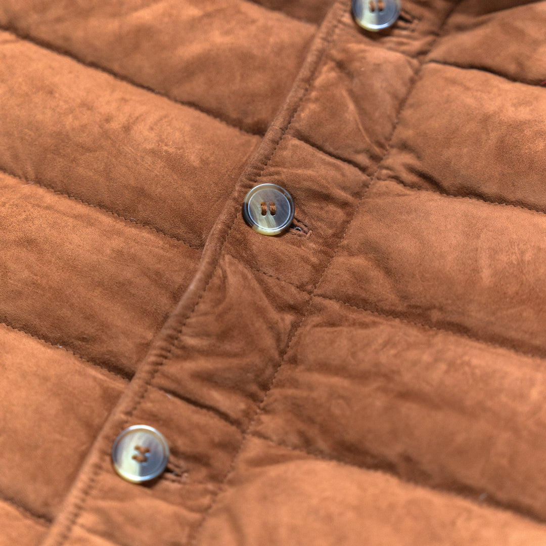 Suede and Corduroy Down Vest