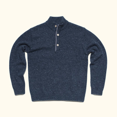 Men's Sweater - 1/4 Button Wool