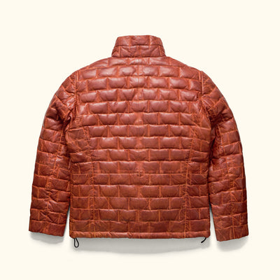 Teton Leather Light Down Jacket | Whiskey Brown