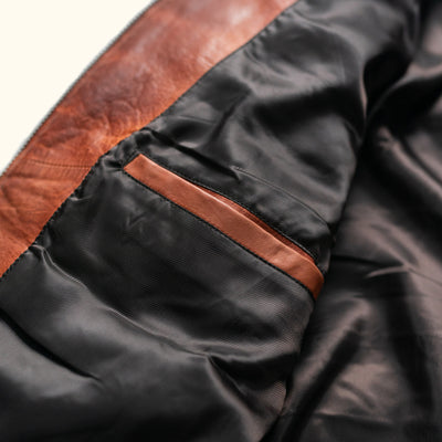 Teton Leather Light Down Jacket | Whiskey Brown