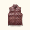 Teton Leather Light Down Vest | Mahogany Brown