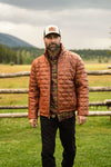 Teton Leather Light Down Jacket | Whiskey Brown