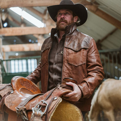 Elkhorn Western Cut Leather Jacket - Lightweight