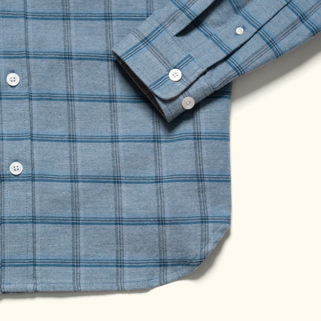 Windsor Cotton Shirt in Sky Pane, view 6