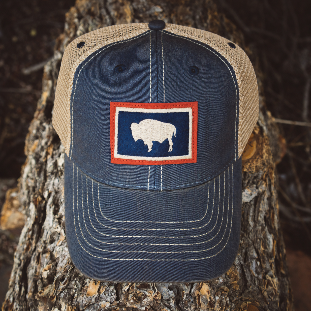 Vintage Wyoming State Flag Hat | Navy