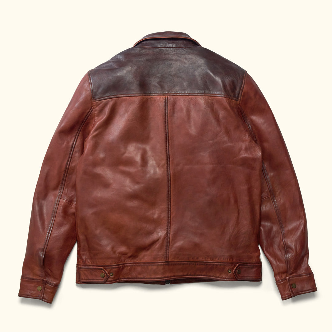 Rugged Mens Western Yoke Leather Jacket