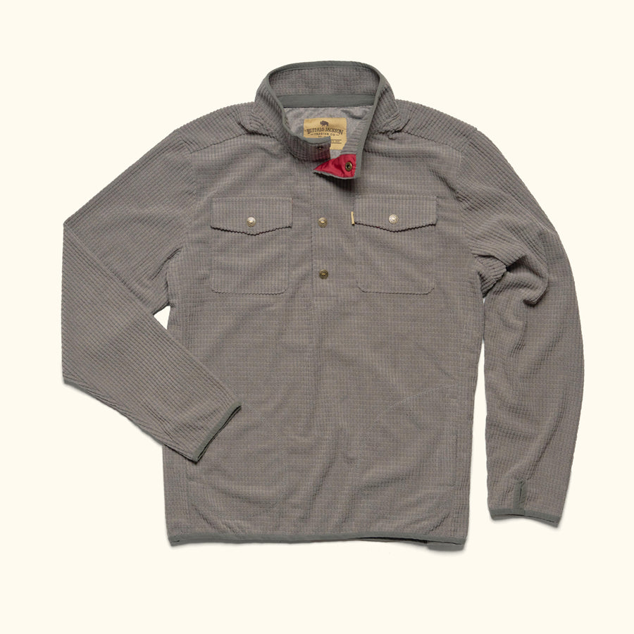 Waffle Fleece Pullover - Gray