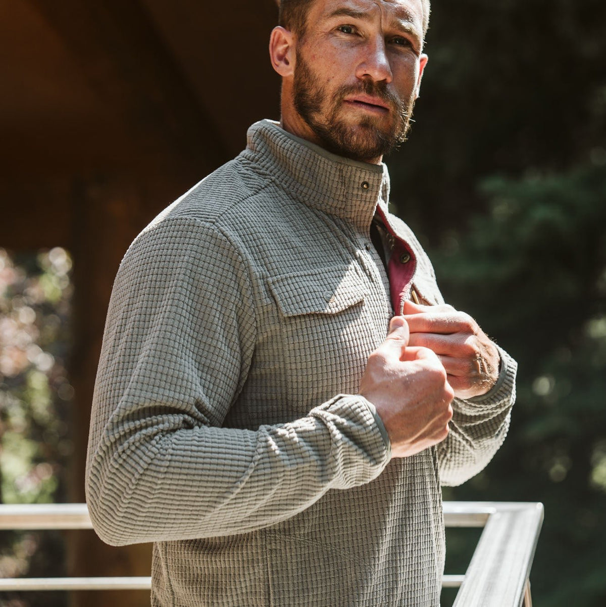 Yosemite Waffle Fleece Pullover in Slate Gray, view 7