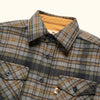 Wool Button Up Shirt Jacket with Pockets in Plaid for Men