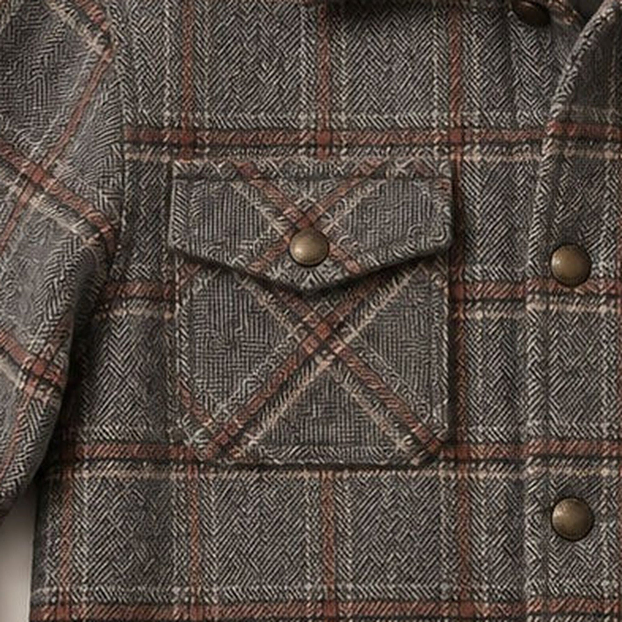 Aberdeen Wool Jacket in Grey Briar: chest pocket detail