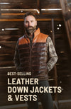 Leather down jackets and vests
