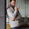 Quarter Button Wool Sweater | Gray Fleck