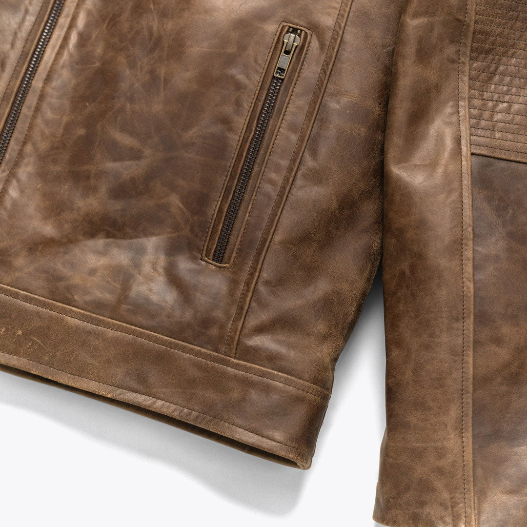 Vintage Cafe Moto Leather Jacket | Buffalo Jackson