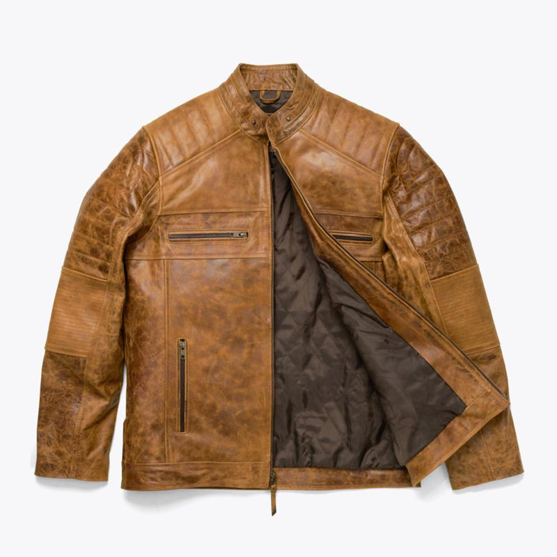 Mens Vintage Moto Jacket - Cafe Racer