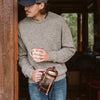 Men's Crewneck Wool Sweater - Brown Fleck